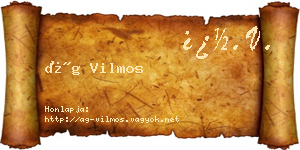 Ág Vilmos névjegykártya
